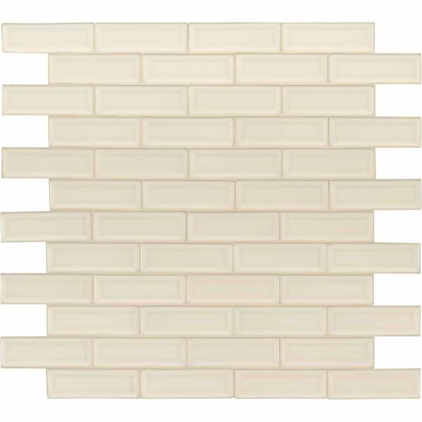 Antique White Beveled 12 In. X 12 In. X 10 Mm Ceramic Mesh-Mounted Mosaic Wall Tile, 10PK, Msi, Mfr#: ZOR-MD-0163